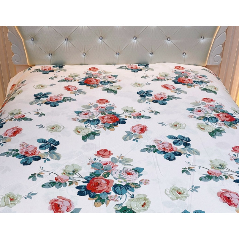 细纹粗布布头--玫瑰花