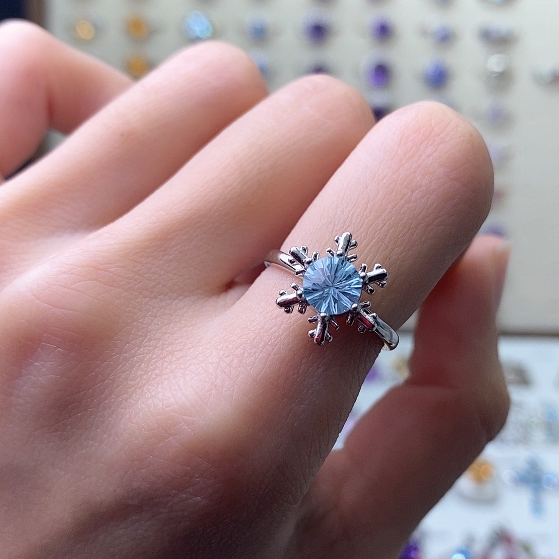 托帕石戒指银S925镶嵌（需要证书备注）