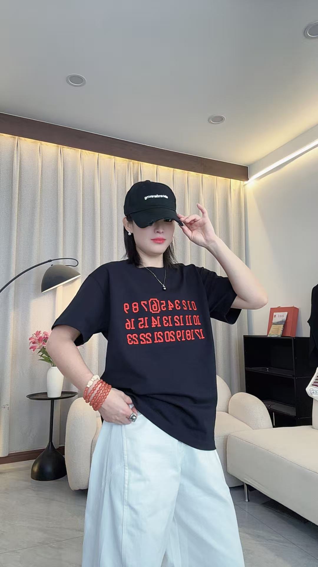 25新款数字重工刺绣潮流时尚短袖宽松休闲百搭圆领短袖T恤