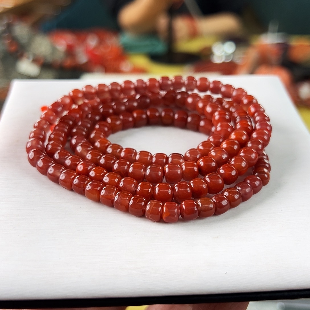 南红玛瑙未镶嵌多样性发一6mmm多圈瓦西南红