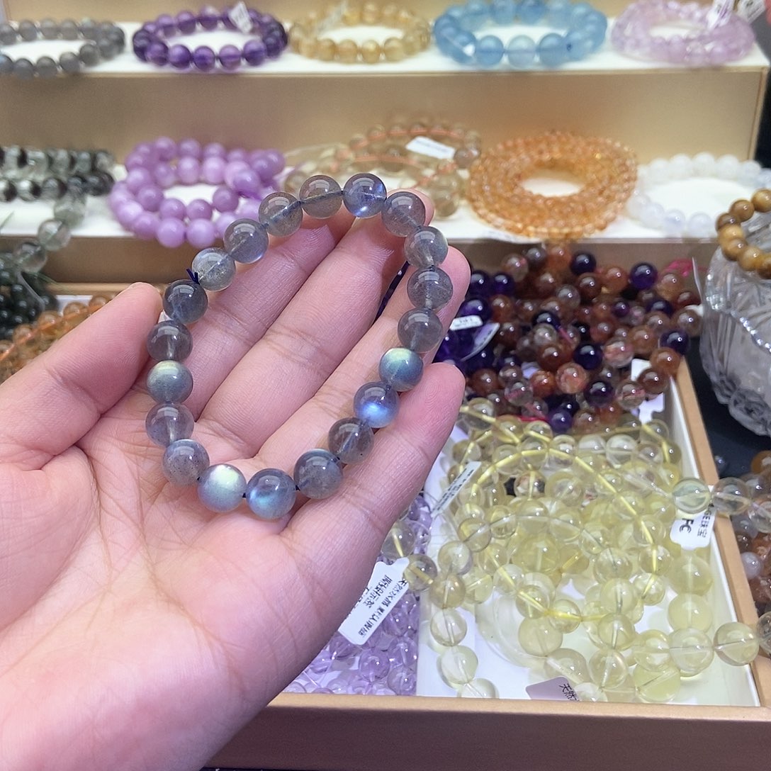 月光石手链未镶嵌毕业级灰月光10+