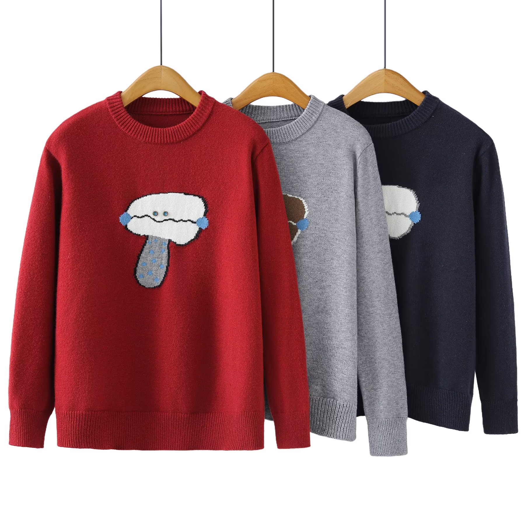 大码毛针织衫时尚秋冬季绣花针织衫上衣针织衫保暖毛衣8707