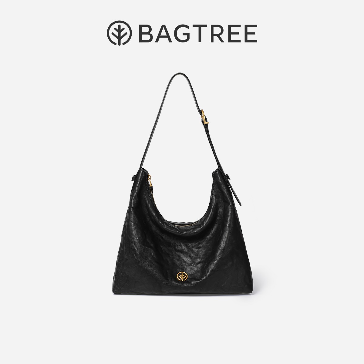 BAGTREE 包包树图南包植鞣牛皮经典hobo包百搭休闲单肩斜挎通勤包