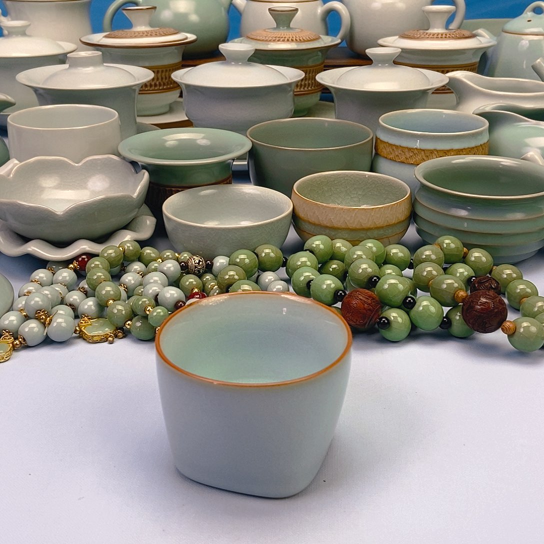 杯天青天青天圆地方杯原矿原釉原产地