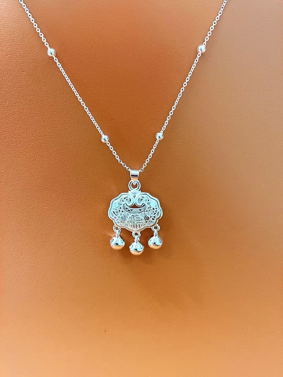 时尚铃铛平安锁项链