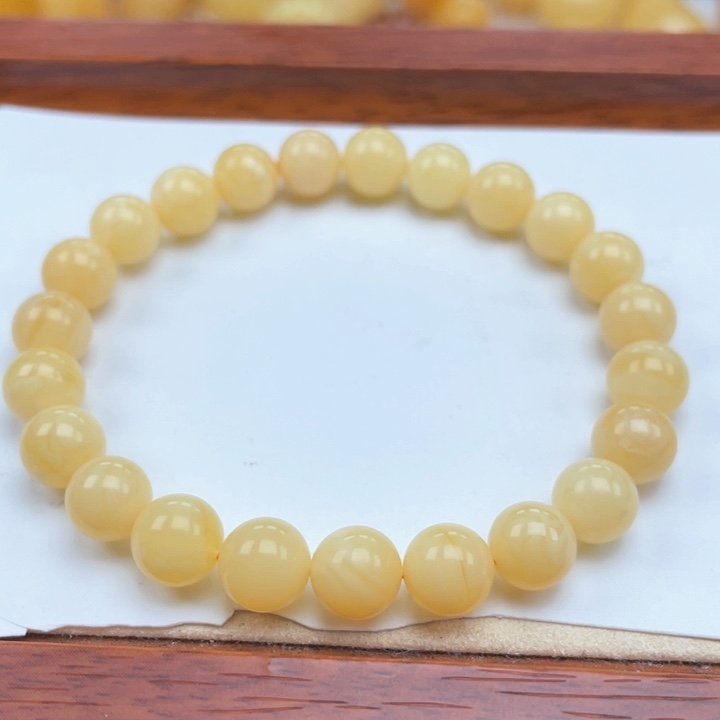 蜜蜡裸石未镶嵌蜜蜡手串