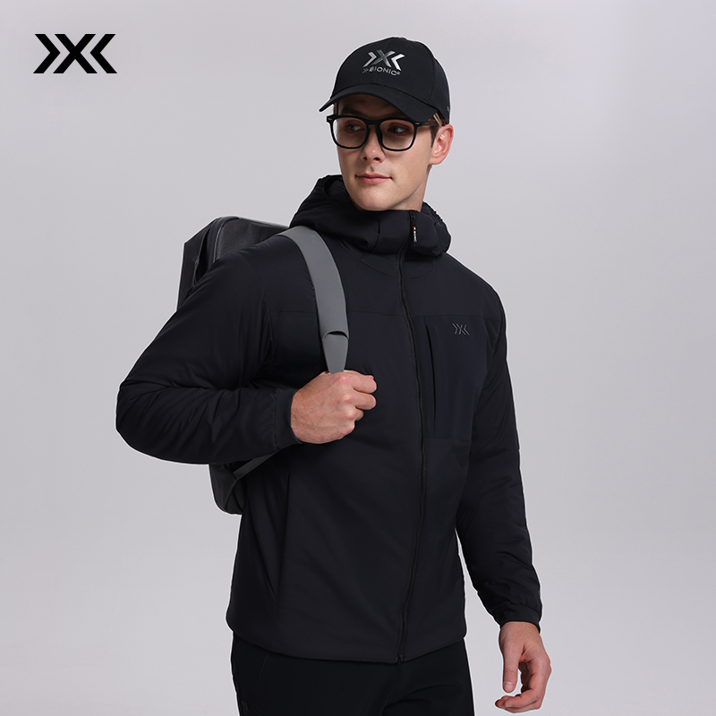 X-BIONIC  海狸80g保暖连帽秋冬棉服男款加厚防风防泼水户外运动