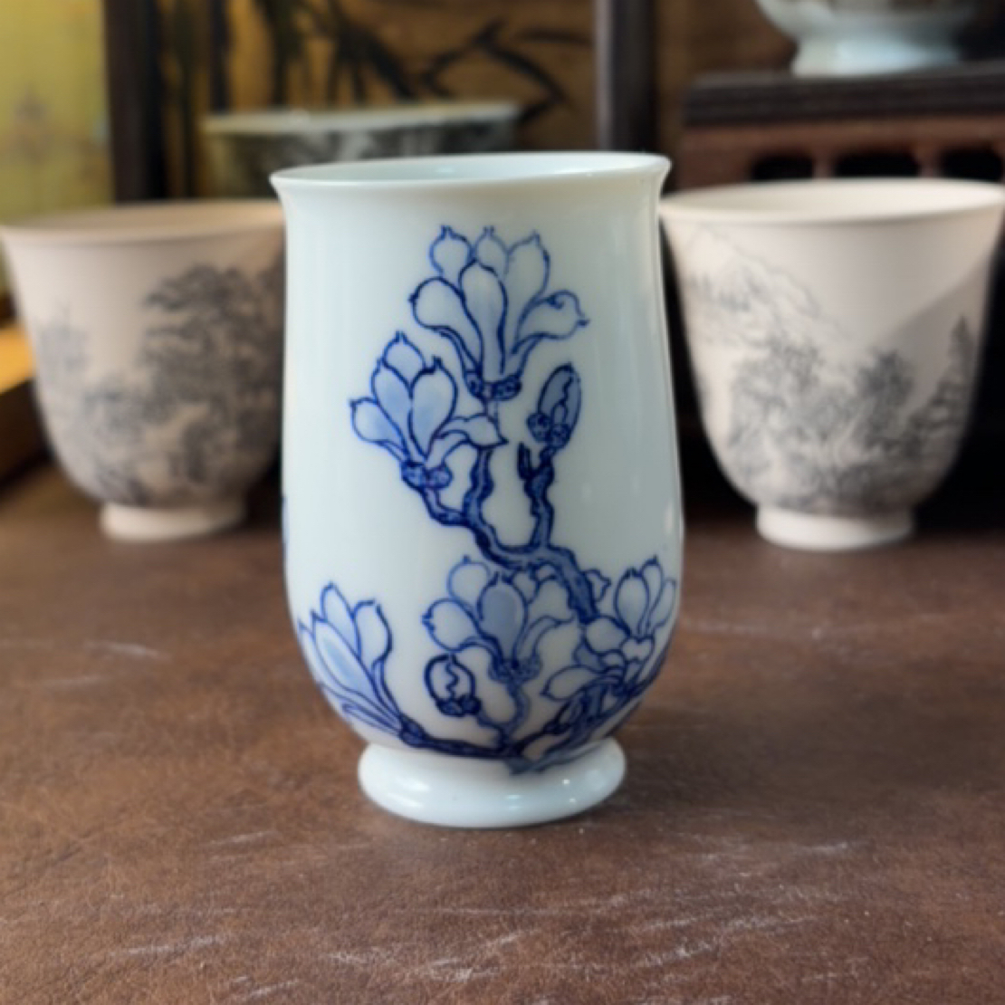 瓷韵轩纯手绘玉兰纯手绘