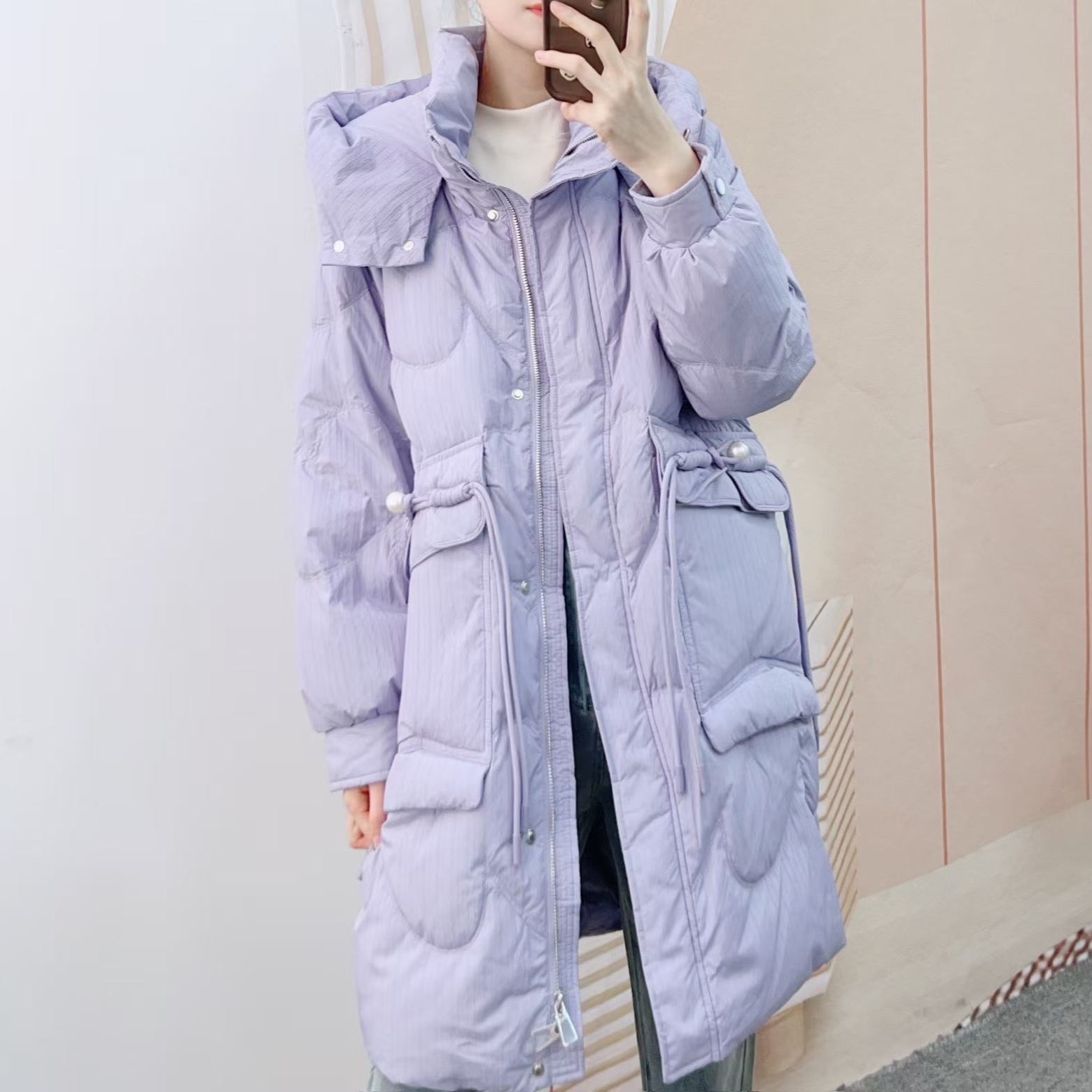 023时尚休闲韩版百搭厚款中长羽绒服023/RS