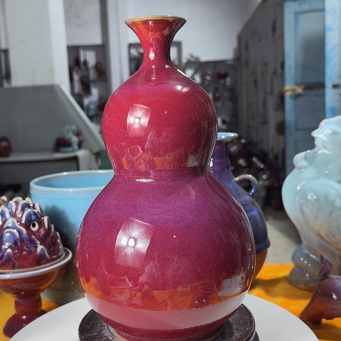 简***。陶摆件郑家钧窑摆件