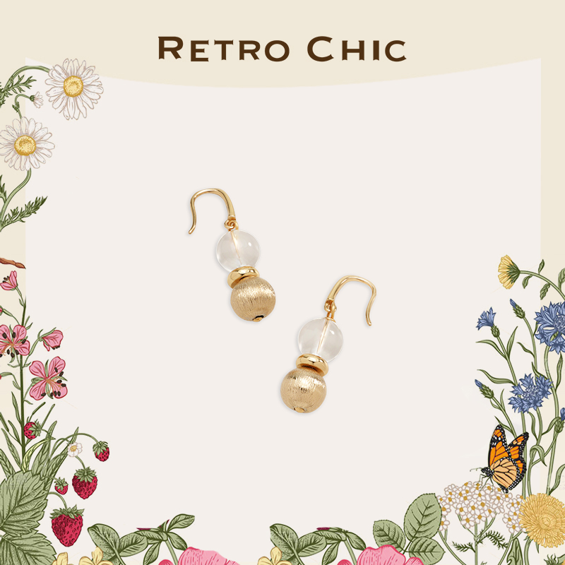 铜合金耳饰 RC RETRO CHIC 意大利复古时尚首饰 果壳双珠耳环