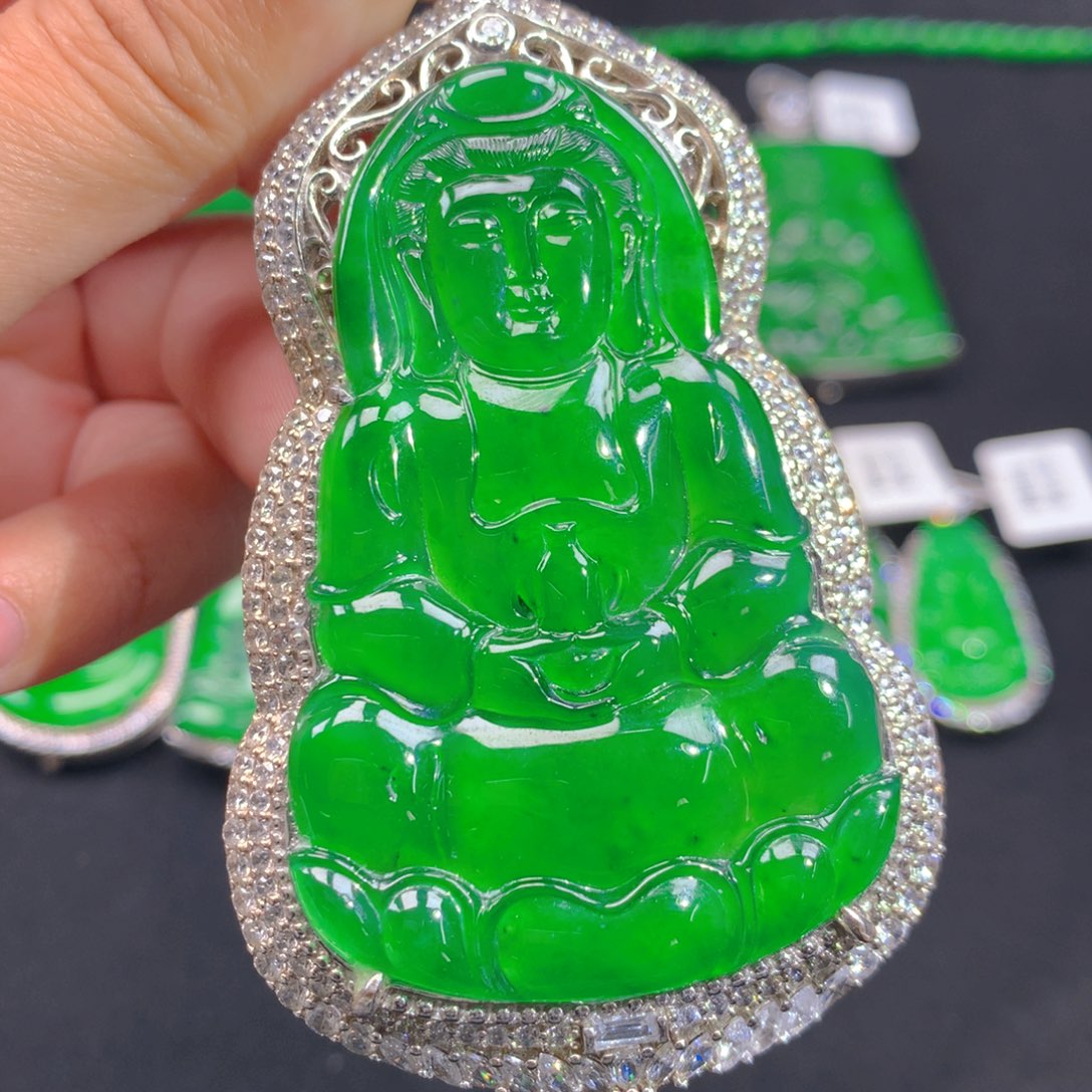 翡翠颈饰银S925镶嵌111111111