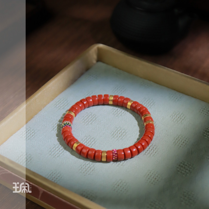 红幸|南红玛瑙*手串*18K金镶嵌LYC24021440多样性发其一