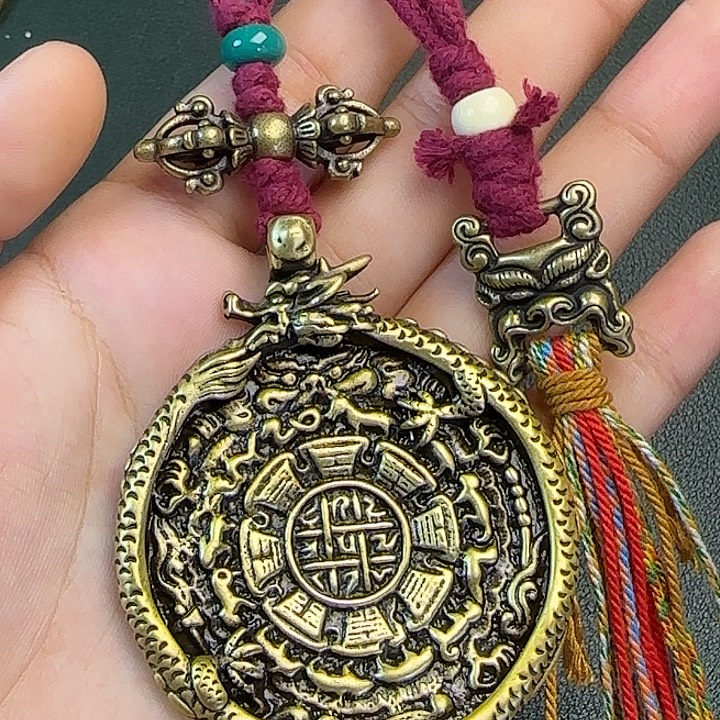 浪***仔铜铁合金类藏传工艺品九宫八卦