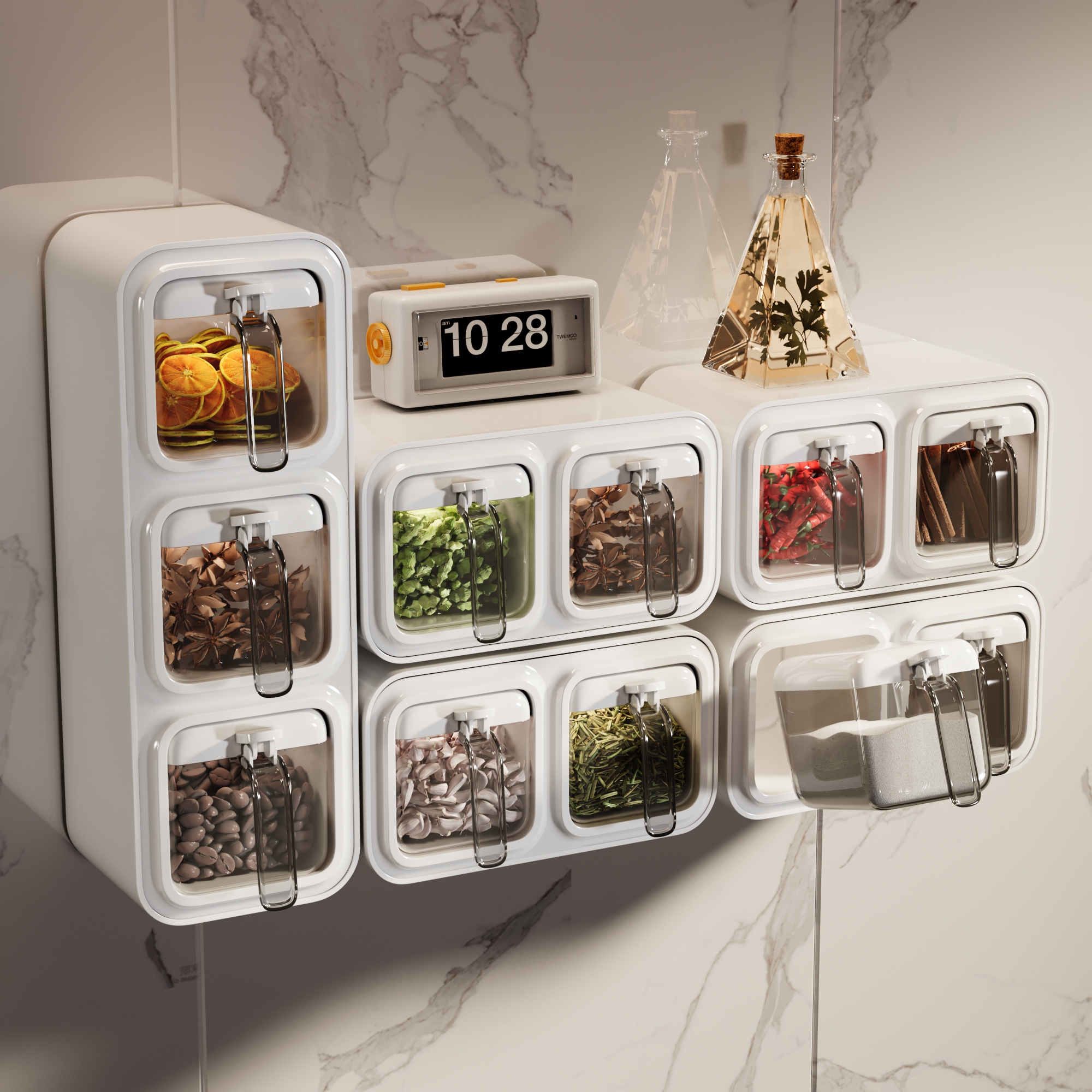 优勤挂式调料盒新款调味罐厨房家用调料罐壁挂收纳盐味精调味瓶罐