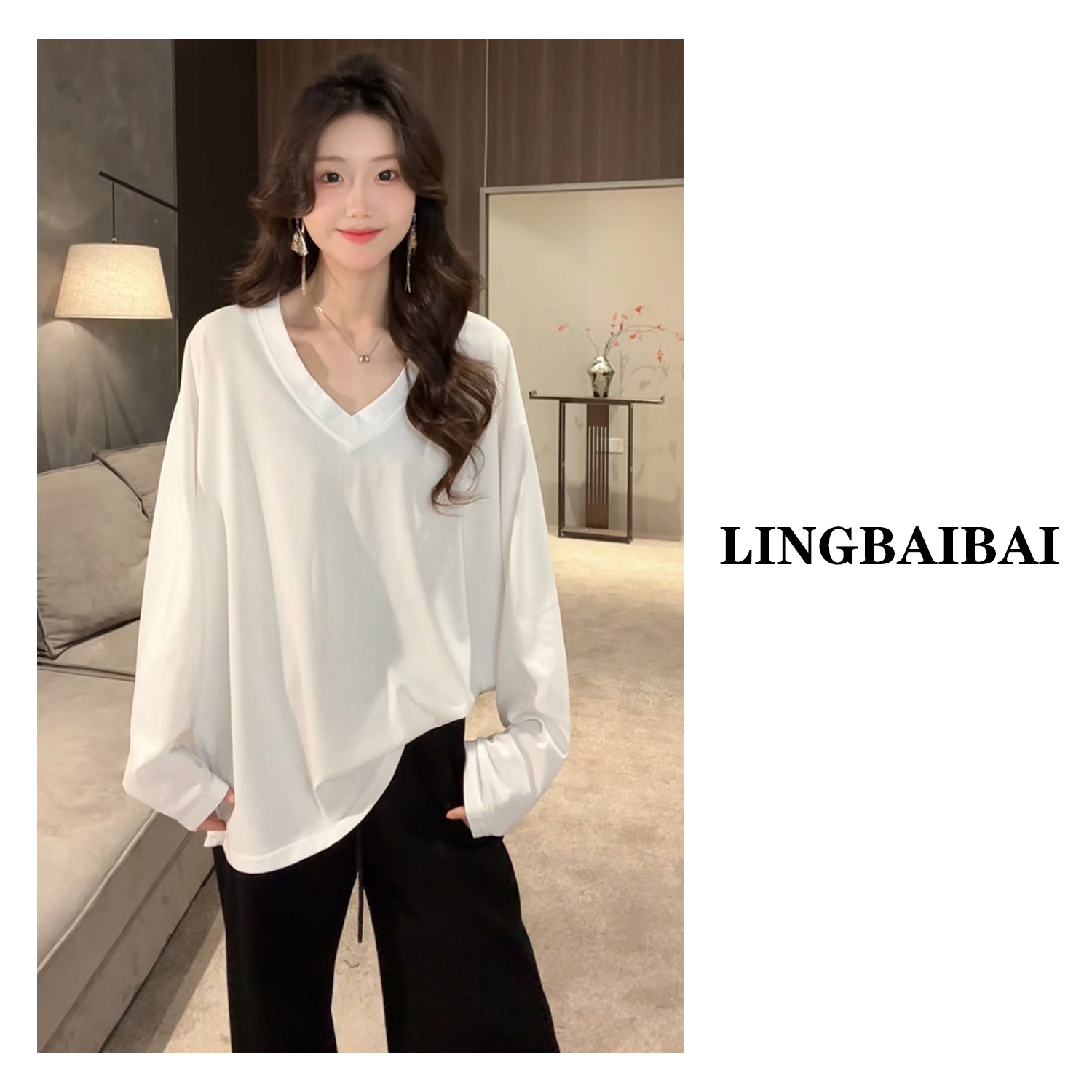 【LINGBAIBAI】随机长袖T恤一件