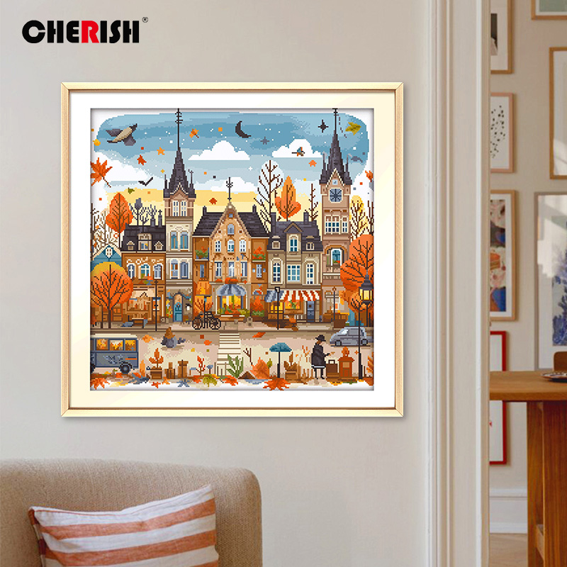 【14CT小格】珍爱喧哗的城市十字绣2025新款线绣客厅卧室简约现代绣