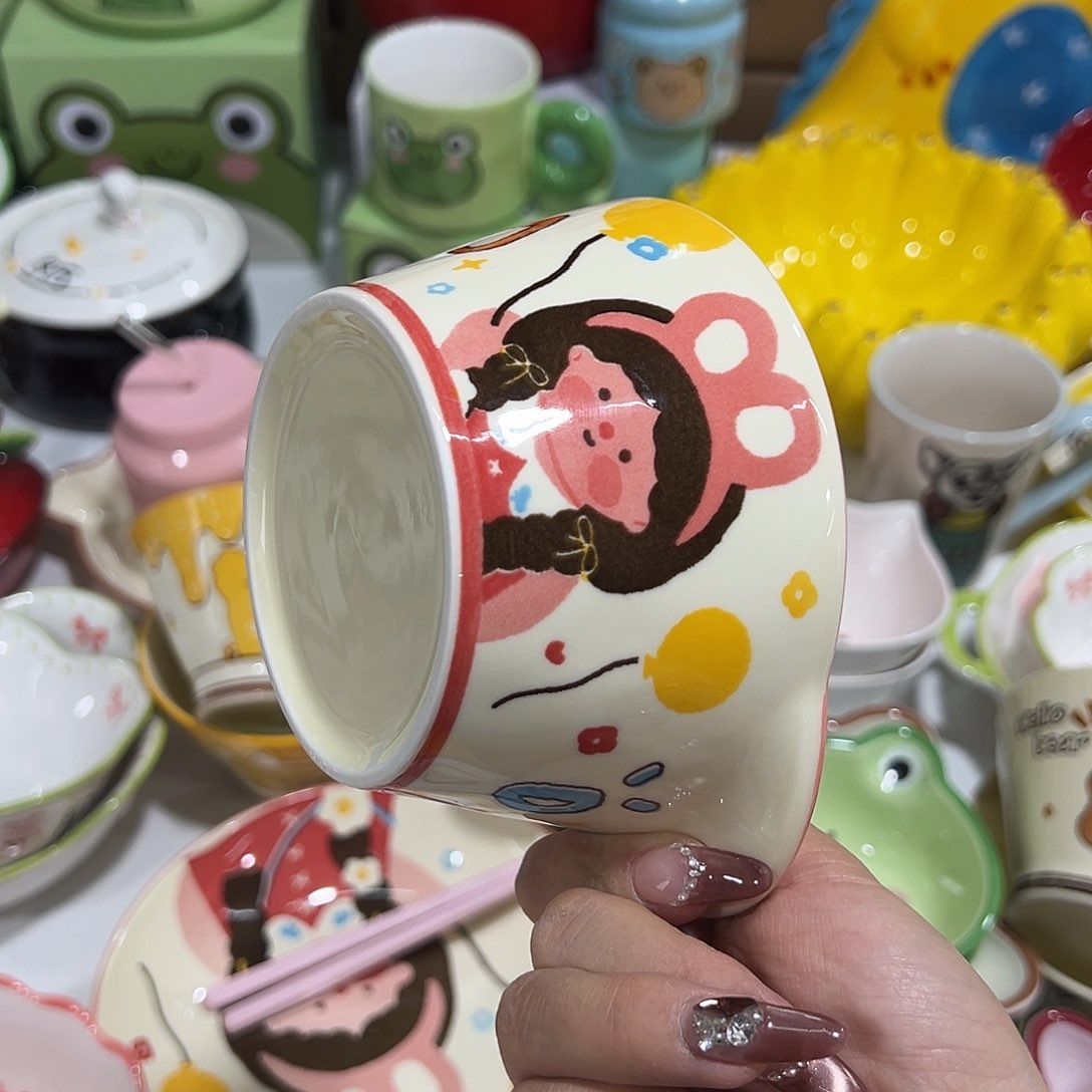 高温陶瓷釉下彩微瑕2个