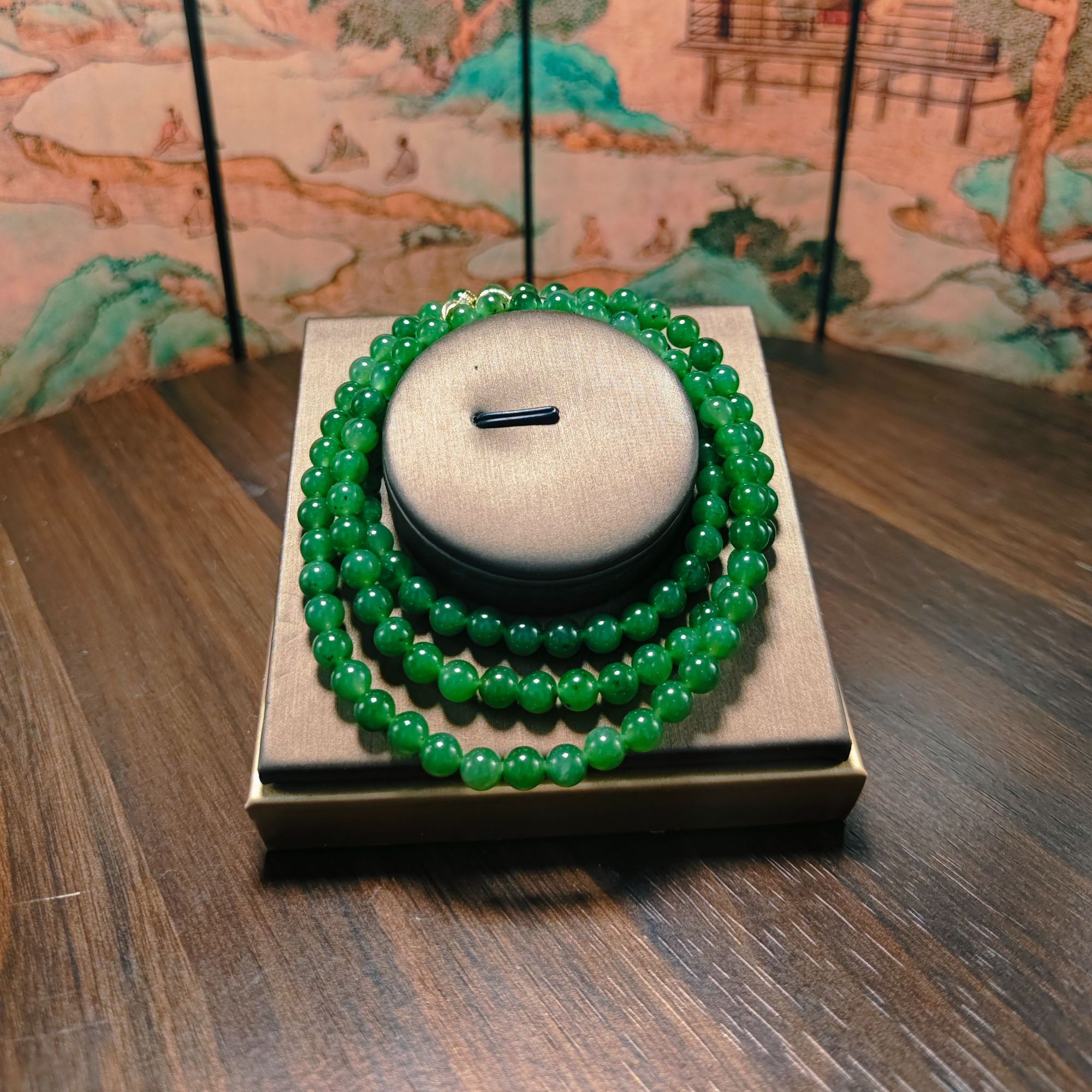 N和田玉碧玉圆珠项链1860