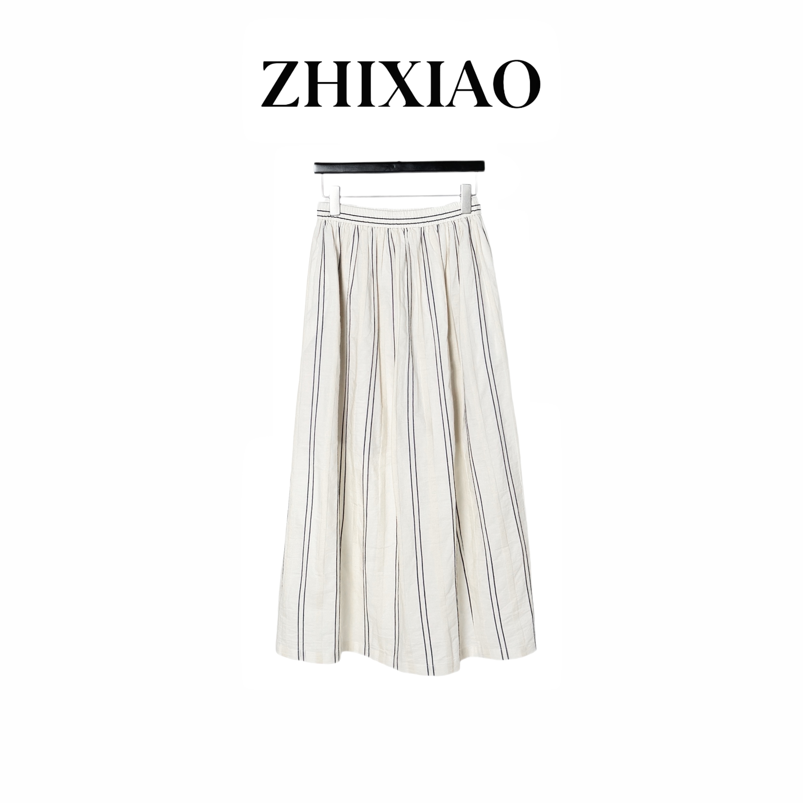 【ZHIXIAO】夏季新款：条纹松紧腰半裙585221