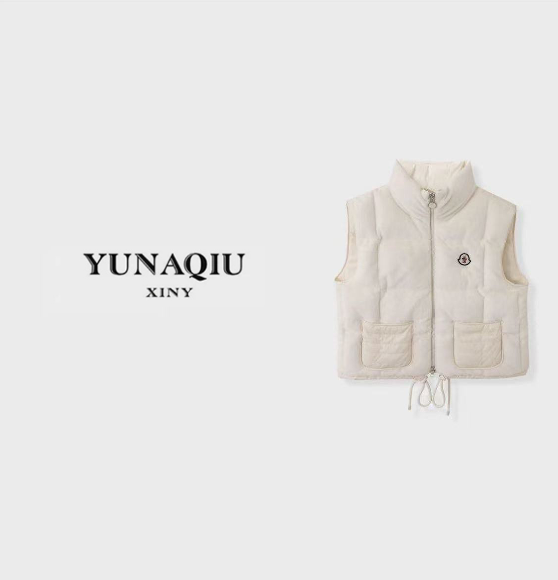 YUNAQIU高奢马甲2025秋冬新款抽绳口袋高定保暖外套5150