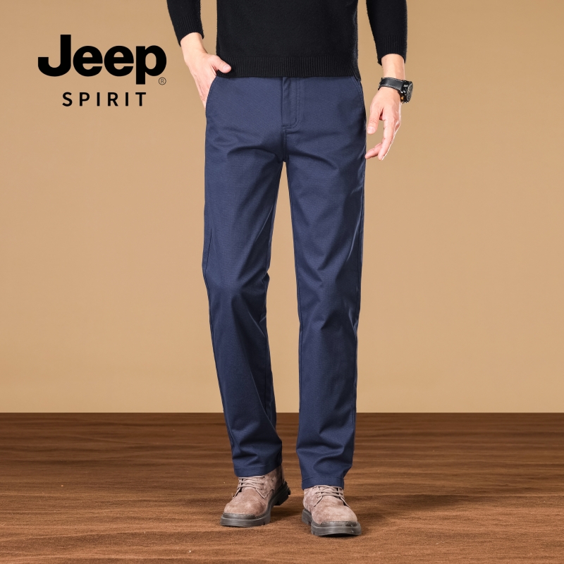 JEEPSPIRIT/吉普原创高端商务时尚百搭休闲宽松小直筒长裤8016