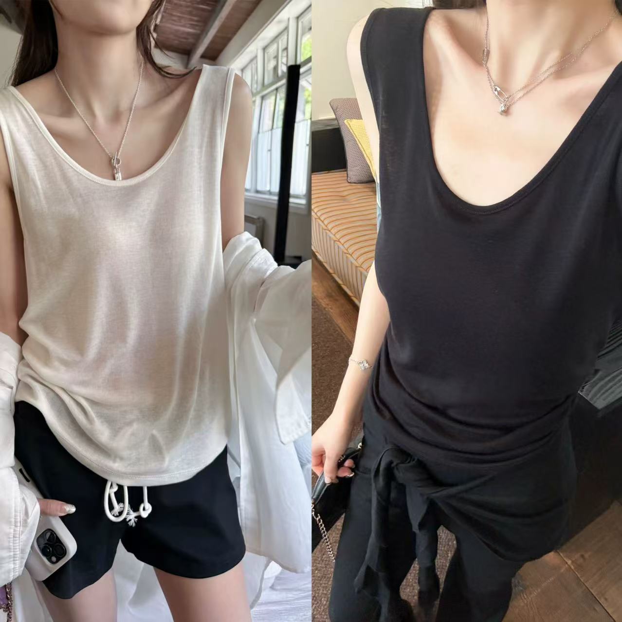 徐秋阳  老头背心 夏季新款百搭时尚休闲显瘦显白小背心12969