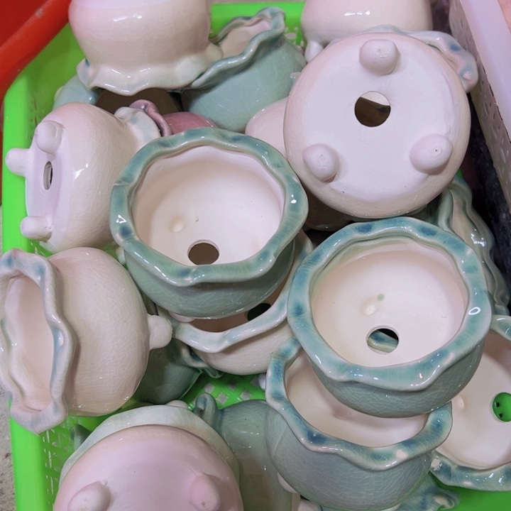 陶瓷花盆当场凑满12包邮随机瑕疵4个