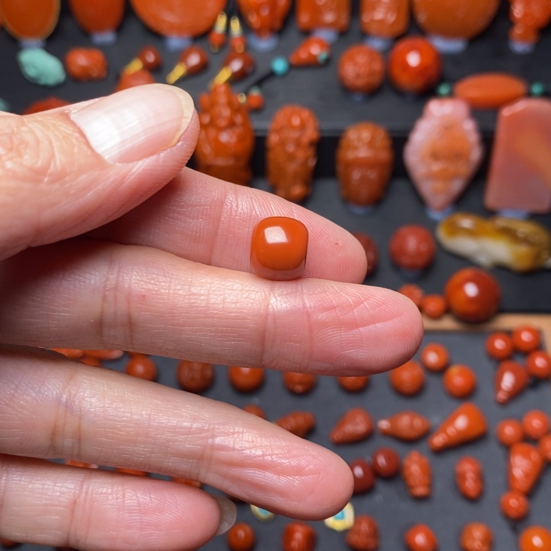 南红玛瑙纯色配饰1.0未镶嵌爱****豆