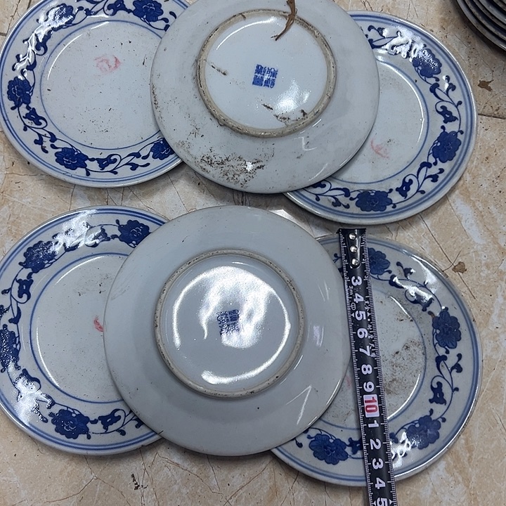 陶摆件6个14厘米芙蓉花叠