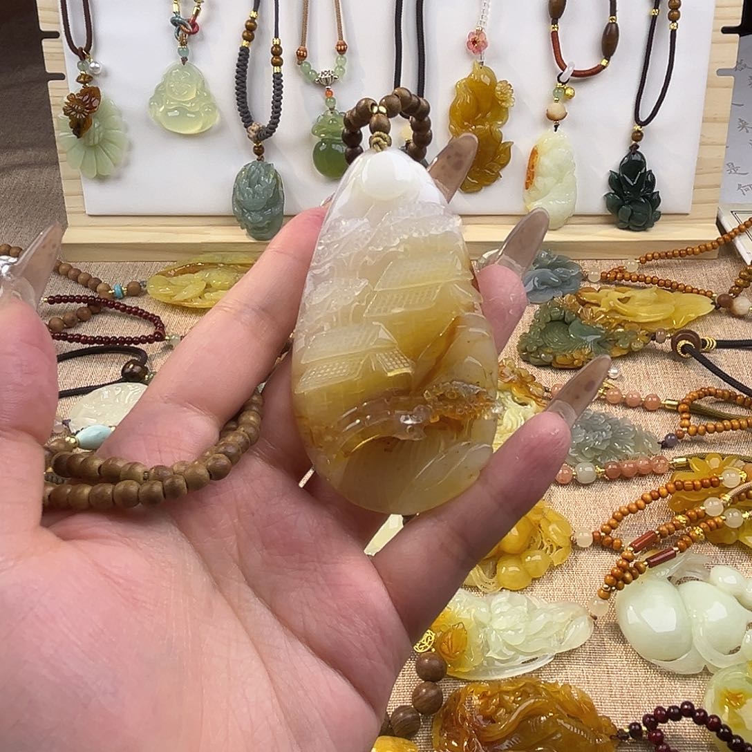 紫****蛇纹石玉合金颈饰