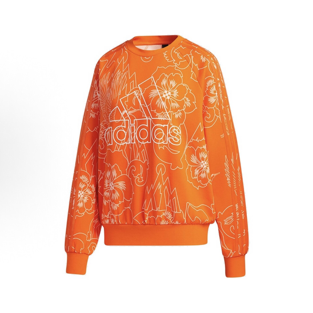 adidas Aop Sweat logo印花休闲运动套头圆领美式卫衣 女款GT6487