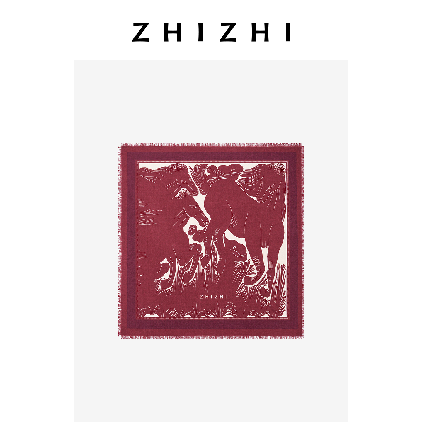 【好运红】致知 带马行 艺术家合作羊毛策马奔腾针织衫ZZ2FSPPW060