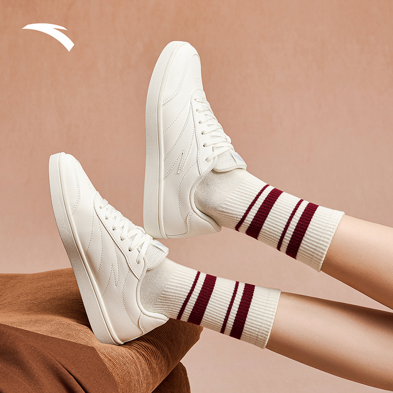 【关晓彤同款】安踏活力丨经典薄底低帮板鞋女秋季撞色平底运动鞋