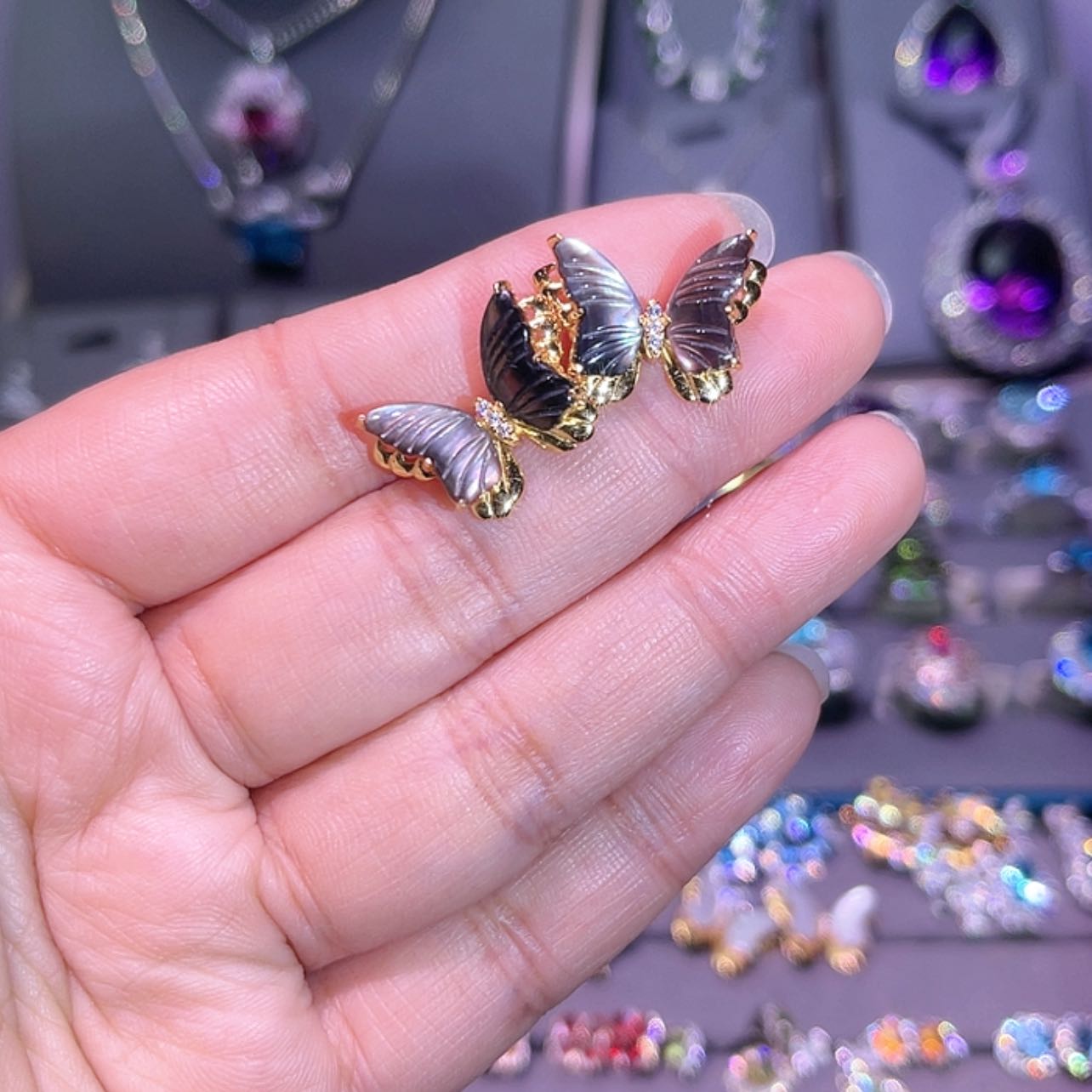 【闪购商品】贝壳（贝母）耳饰银S925镶嵌