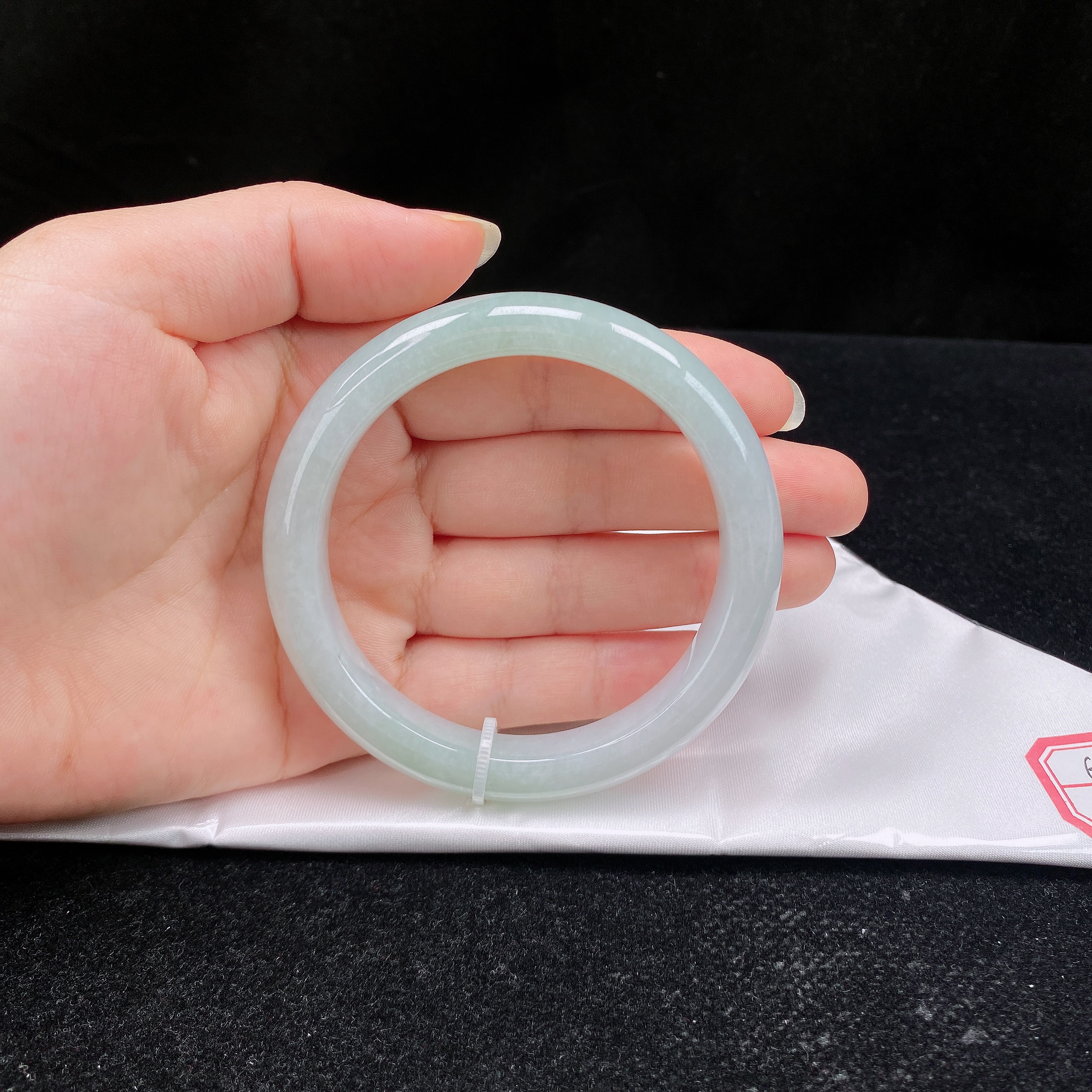 60圈口缅甸翡翠A货老坑细糯化满色满绿底正圈手镯玉镯子正品珠宝