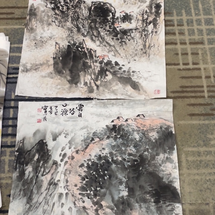 国画净****旺绘画作品杜老师两张666