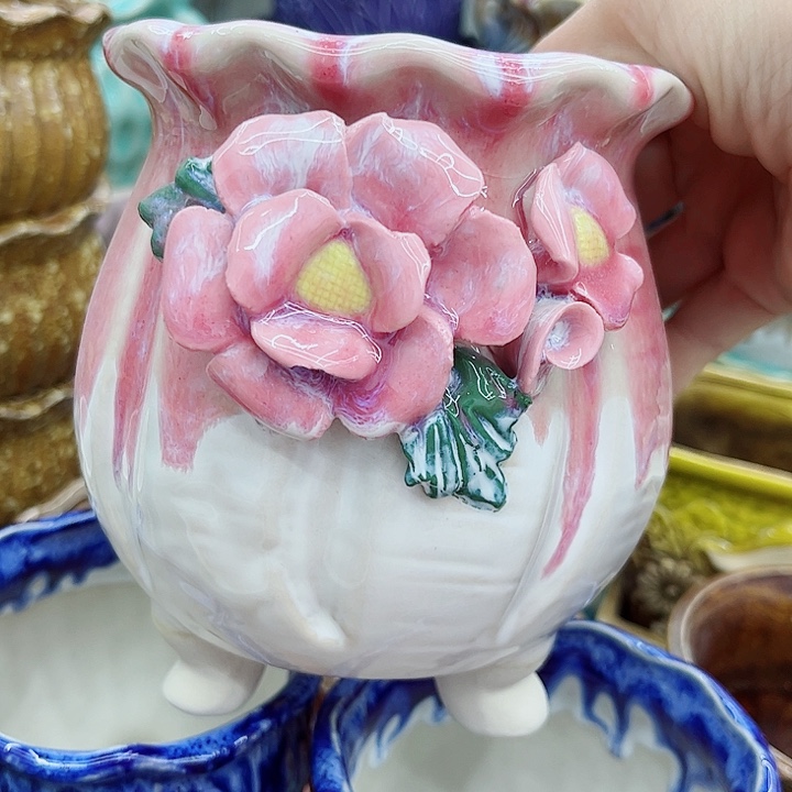 多肉绿植陶瓷花盆9.9包邮，有孔