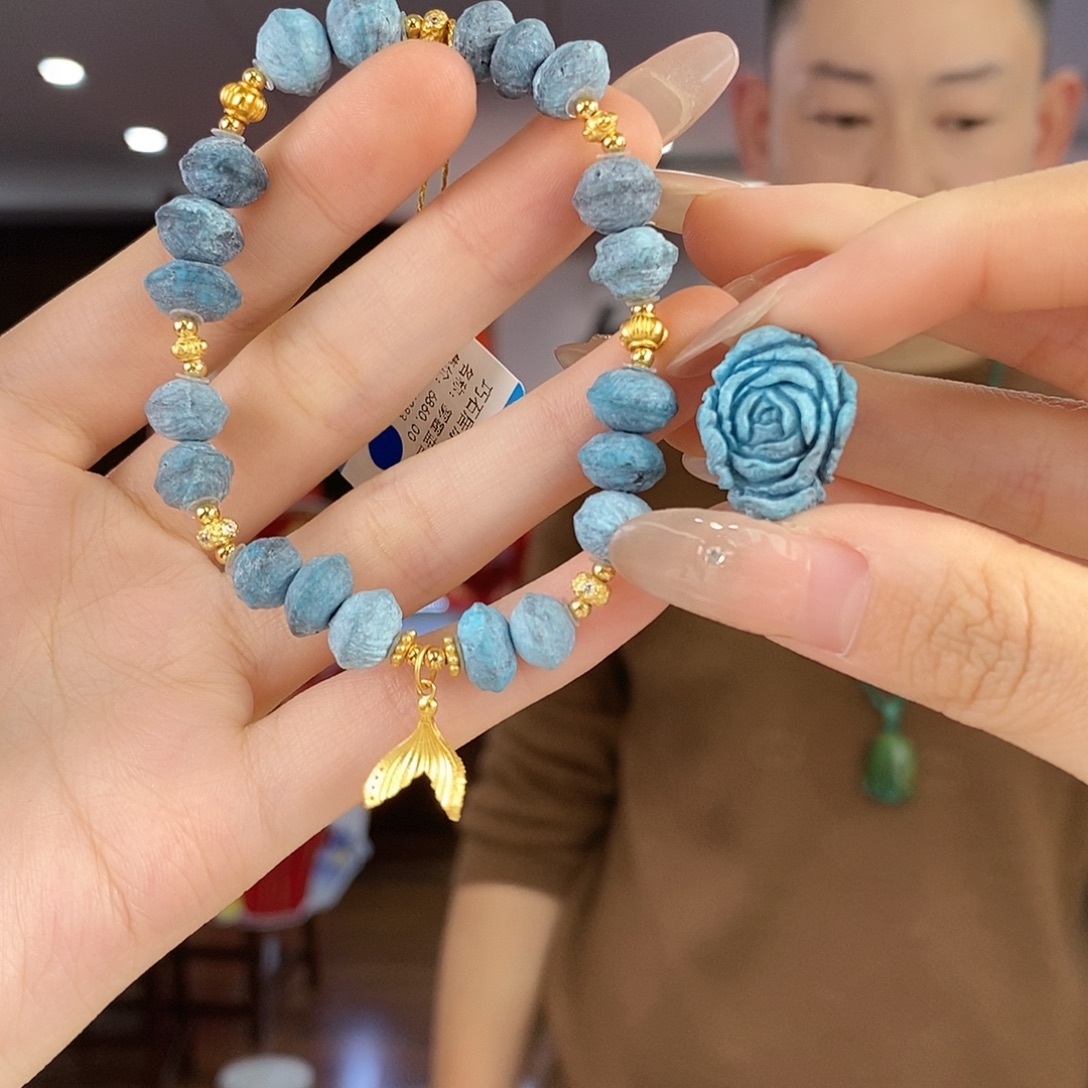 广***子绿松石银S925镀金镶嵌珠宝奇石