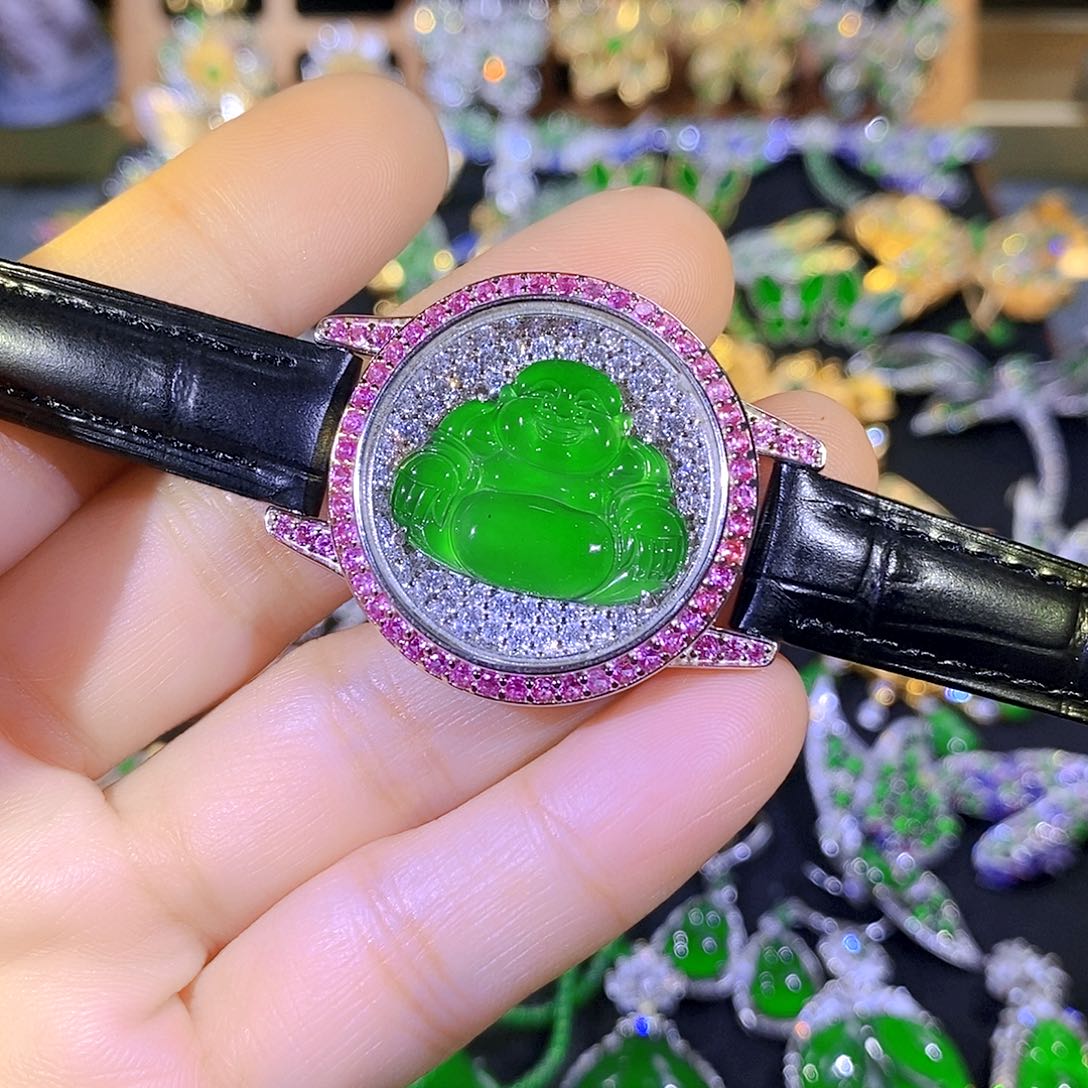 吊坠(不含链)银S925镶嵌翡翠