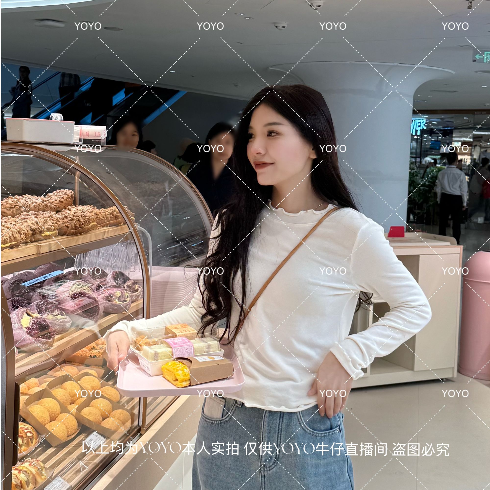 YOYO自制1【木耳边圆领】磨毛冬款显瘦时尚百搭简约风长袖上衣