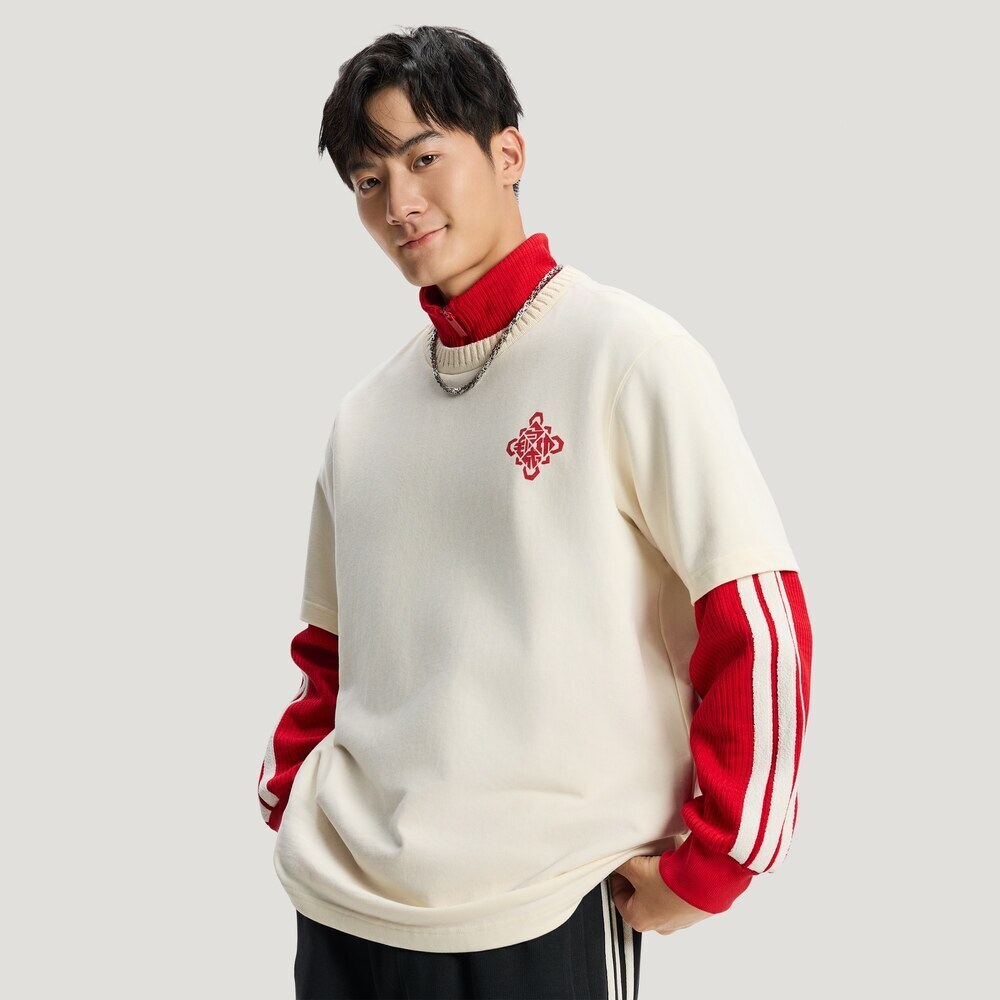 【滔搏联动】Adidas Original阿迪三叶草男子针织无领短袖T恤KT0713