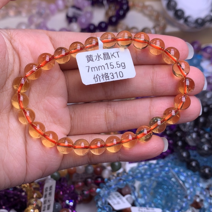 水晶手链未镶嵌黄水晶7.2