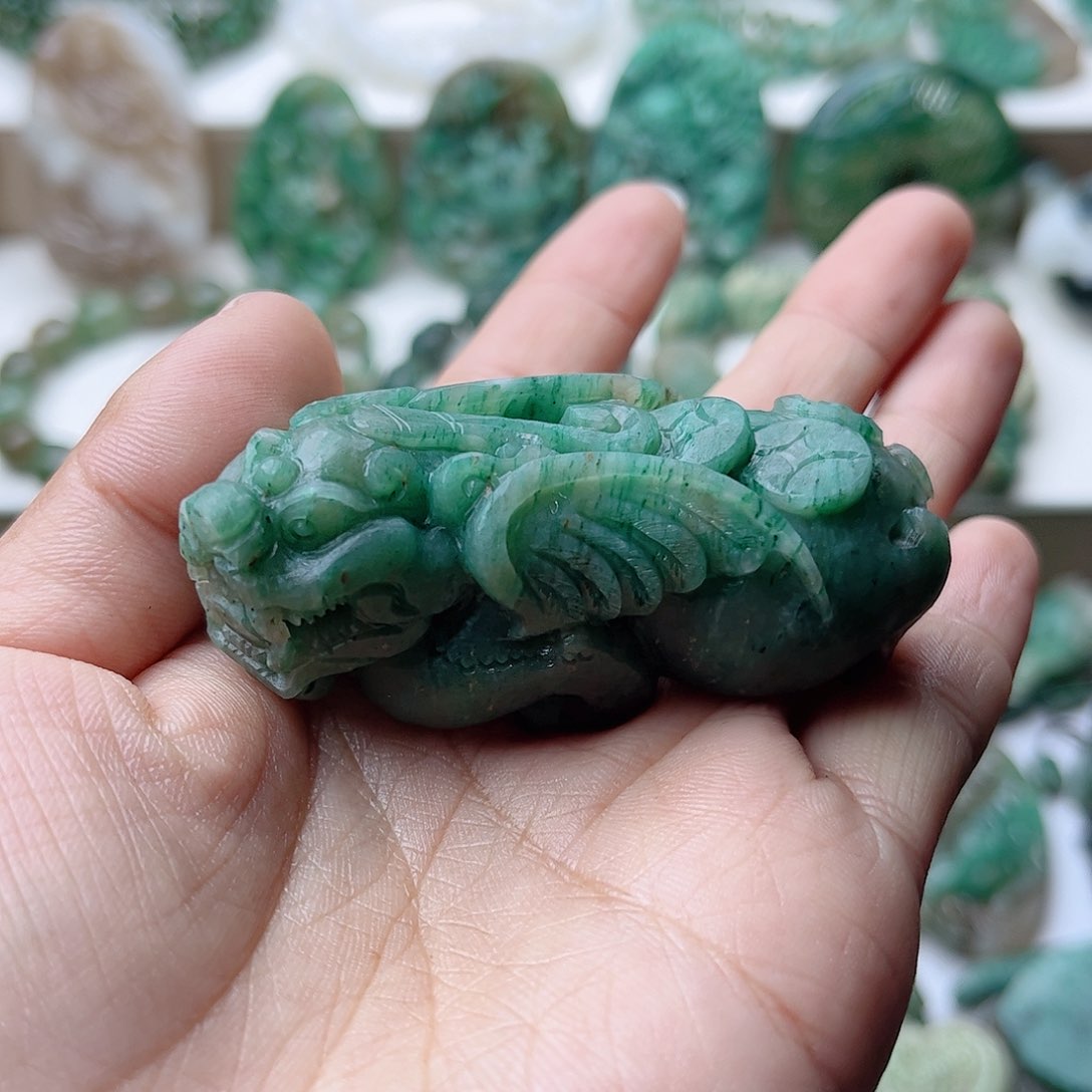 独山玉手把件定制未镶嵌月**开