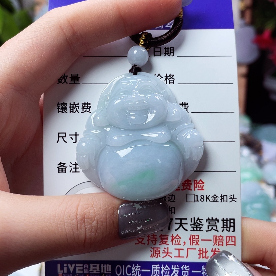 翡翠未镶嵌颈饰佛公36