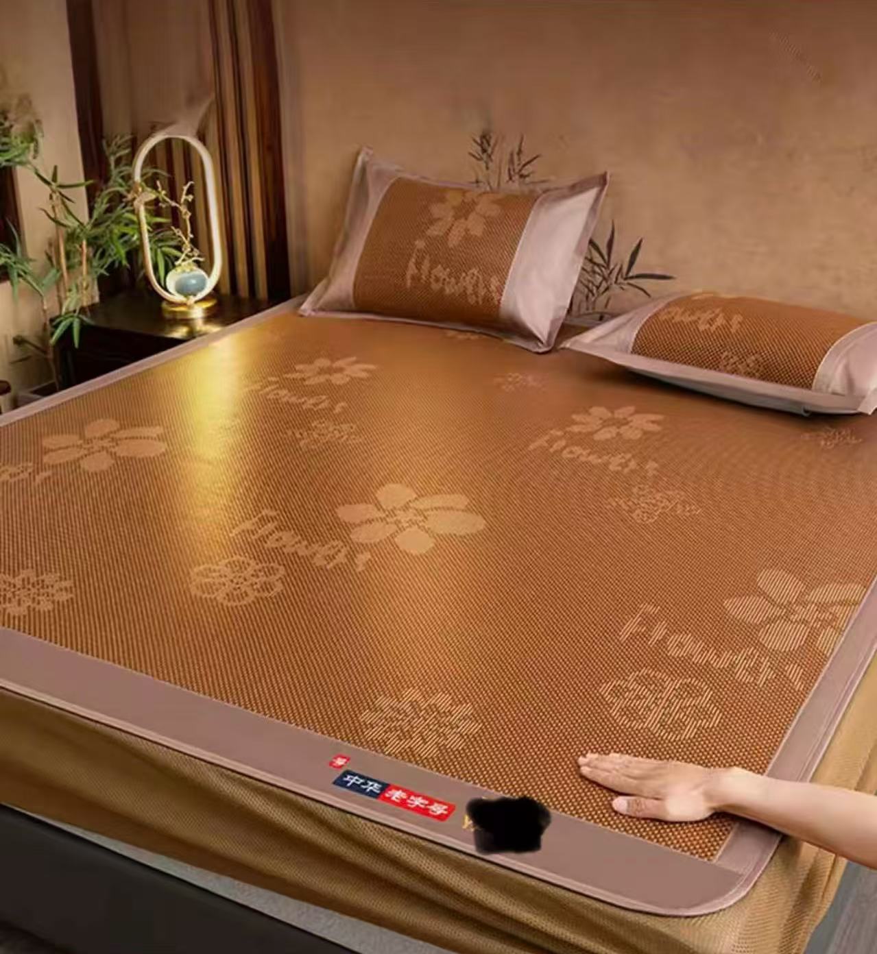 品牌高端冰藤凉席床笠款三件套