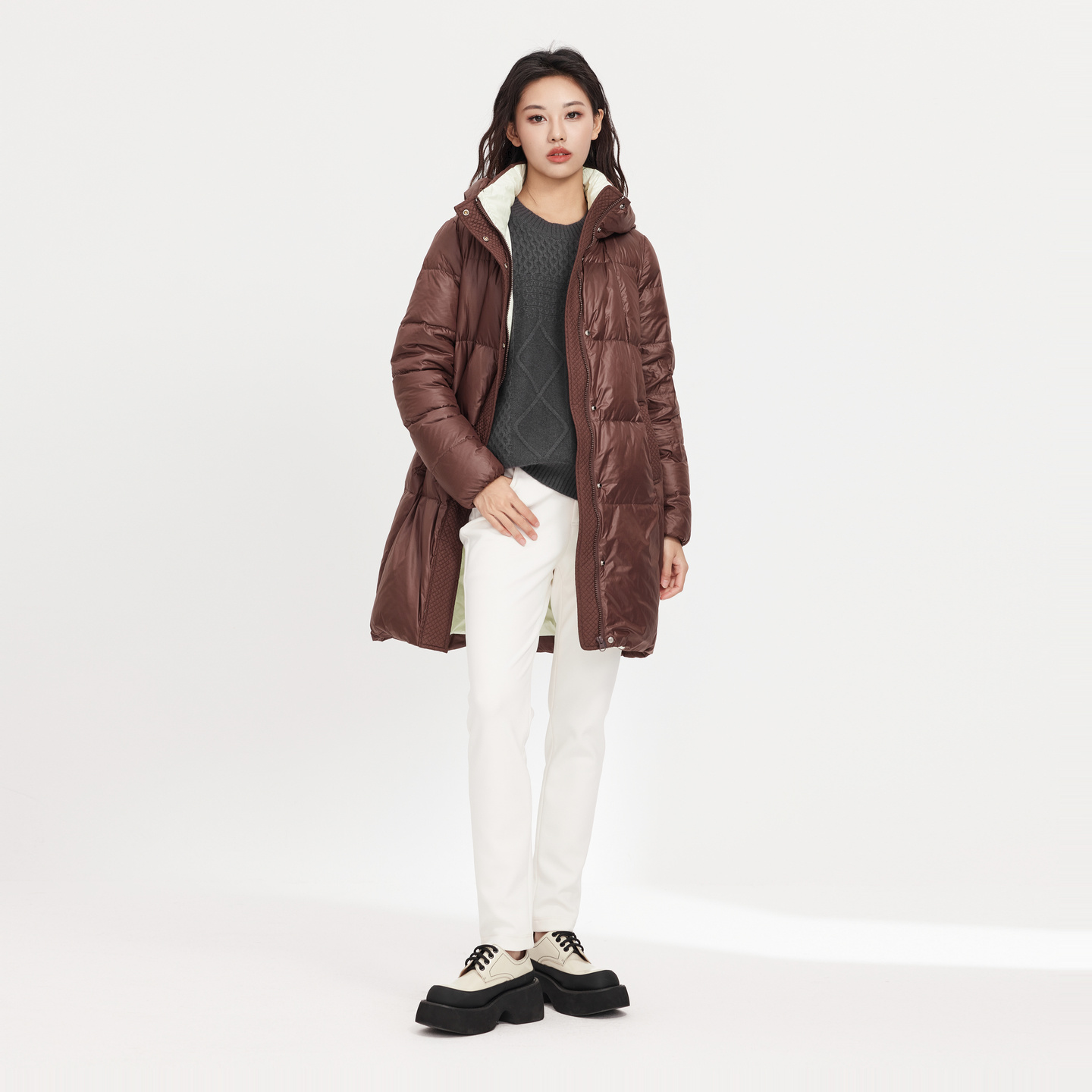 【谷邦L+】连帽羽绒服女中长款2025冬季新款G3465144