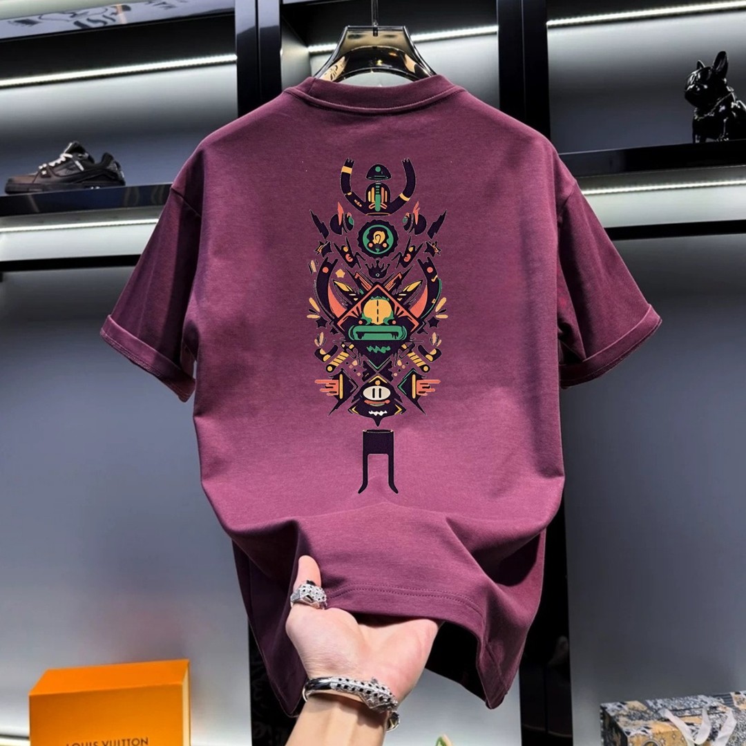 奥特莱斯~外贸清仓潮流圆领100%纯棉短袖t恤男夏季百搭半袖上衣服