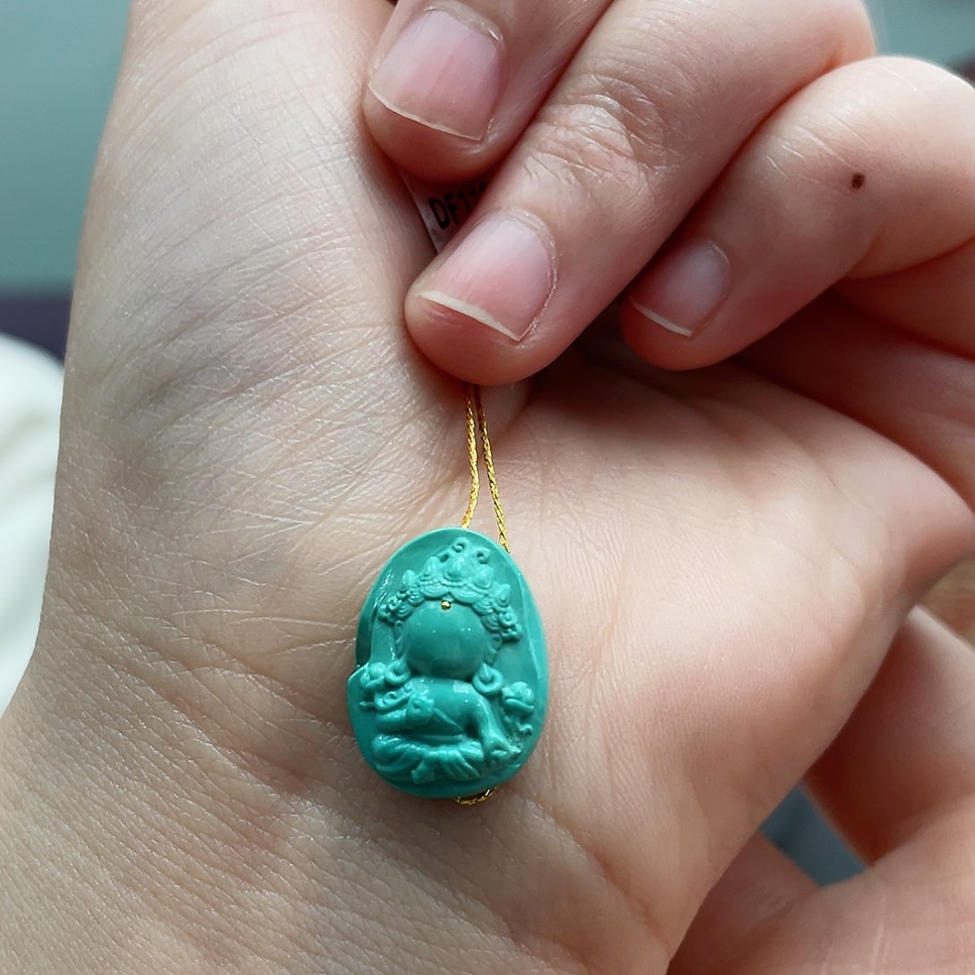 绿松石颈饰18K金镶嵌