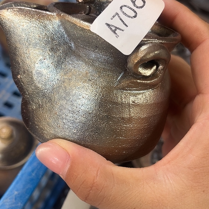 柴烧裸烧纯手工制作瑕